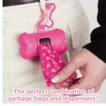 Bone Shape Dog Poop Bag Dispenser With 15 Bags, Portable Waste Bag Holder For Cat Dog Outdoor Walking - View 1