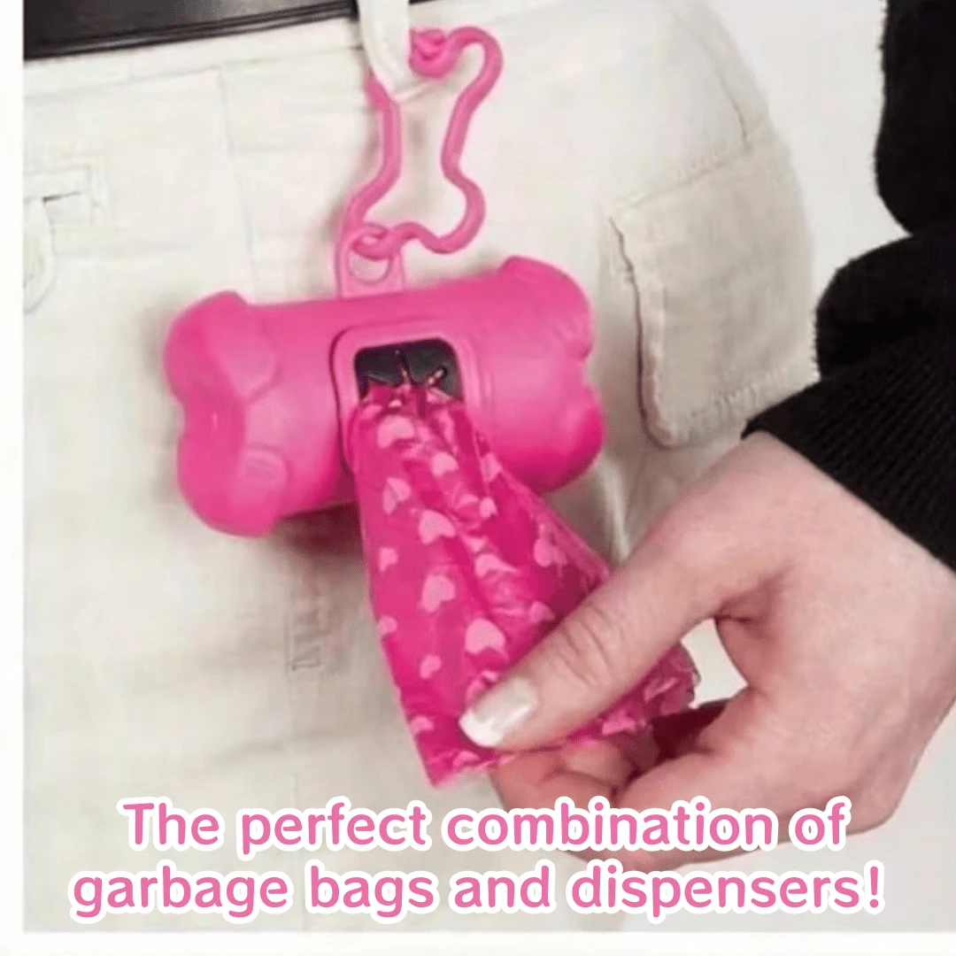 Bone Shape Dog Poop Bag Dispenser With 15 Bags, Portable Waste Bag Holder For Cat Dog Outdoor Walking - View 1