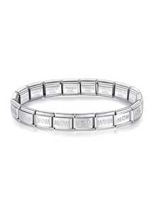 1 Piece Fashion Versatile Bangle, Valentine's Day Modular Heart & Butterfly Bracelet For Women, Stainless Steel Freely Splicable Modular Heart Butterfly Bracelet Set, Perfect Gift For Friends & Sisters, Unisex Design, Ideal Jewelry Gift For Ladies, Great For Daily Outfits & Daily Matching - Silver - View 7