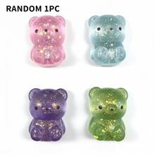 1个可爱闪光泰迪熊毛绒玩具：随机尺寸（S/M/L）和颜色，舒缓焦虑的柔软玩具，非常适合儿童生日礼物袋、课堂奖励和感官游戏。 - NNL01 - 查看 14