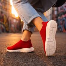 Women's Casual Sock Sneakers – Comfort And Style In Every Step - Red - View 5