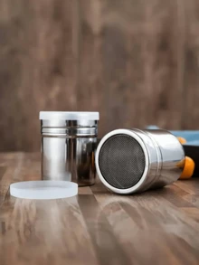 1件細孔不鏽鋼粉末撒粉器，適用於可可粉、肉桂粉和咖啡粉分發，易清洗金屬調味料分發器，居家、餐廳和咖啡廳理想之選 - 彩色 - 查看 3