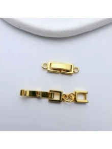 4 chiếc khóa cài bằng đồng đơn giản và thời trang kiểu hip-hop, mạ zirconia, có đuôi dài, dạng gập, dùng làm vòng tay, dây chuyền, phụ kiện trang sức thủ công. - Nhiều màu - Xem 2