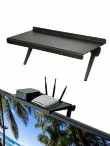 1pc Hot-Selling Computer TV Screen Storage Rack, Wireless Router Set-Top Box Top Mount Shelf, Drill-Free Storage Bracket, Handy Tool - Multicolor - View 2