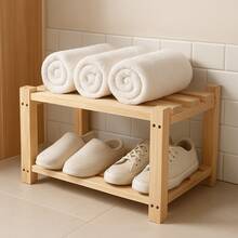 Two-Tier Wooden Shoe Rack Organizer For Multipurpose Use - 查看 5