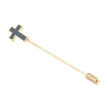 1pc Gold/Silver Cross Brooch, Unisex Suit, Coat, Hat, Shirt Accessory - Gold - View 6