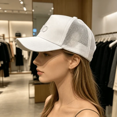 Unisex Y2K Style Trucker Hat - Breathable Mesh Back, Adjustable Buckle, Lightweight Curved Brim Cap Suitable For Men & Women, All Season Fashion Accessory, Casual Mesh Back Cap | Y2K Fashion