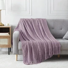 Lightweight Soft Blanket, Suitable For Air-Conditioned Rooms, Outdoor Camping, Spring/Summer - Mauve Purple - View 1