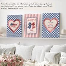 3pcs/Set Vintage Wall Art Posters, 4th Of July Patriotic Art, USA 250th Anniversary, Farmhouse Decor, Red White Blue, Independence Day, Framed Or Unframed, Room/Home Decor, College Dorm Apartment Decor, Gifts For Wall Decor In Bedroom - A - View 11