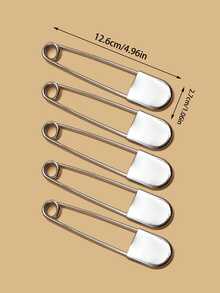5 Inch Extra Large Silver Safety Pin, Heavy Duty Stainless Steel Giant Pin, Reusable Multi-Purpose Fastener, Suitable For Clothing, Blankets, Leather, Canvas, Laundry, Outdoor And Crafts - Pin - View 3