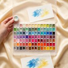 98-Color Metallic Shimmer Watercolor Paint Set,Pearl Pigments For Artists,Hobbyists For Illustration,Scrapbooking,Decoration - Sets - View 6