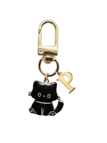 1个可爱猫咪钥匙扣，黑色猫咪字母钥匙圈，配金色吊坠，超萌包包挂饰，背包钥匙链，汽车钥匙链，复古创意礼物，适合复活节、母亲节、万圣节等节日，是送给家人、朋友、爱人、猫咪爱好者和女士的完美个性化礼物，父亲节礼物佳选。 - 彩色 - 查看 15
