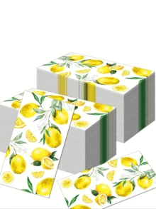 20/40pcs Lemon & Citrus Pattern Paper Napkins & Tissues, Double-Ply Disposable Napkins With Fresh Lemon Scent, Ideal For Bridal Shower, Birthday Party, Picnic, Dinner Party, Restaurant, Kitchen, Summer Party And Fruit-Themed Events - A - View 1