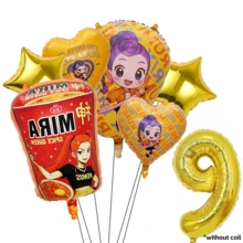 KPop Demon Hunters 金色星星铝箔气球 - 音乐迪斯科酷女孩儿童生日派对拉绳装饰气球数字气球套装，婴儿洗礼派对用品礼品玩具 - 套裝氣球 - 查看 13