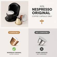 1pc Reusable Coffee Capsule Adapter Compatible With Genio S/Piccolo/XS Models, Includes Measuring Spoon And Cleaning Brush, Coffee Machine Accessory - Black - View 5