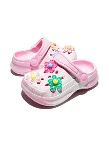 HOEASE Girls' And Casual Tie-Dye Clogs, EVA Breathable Summer Garden Shoes And Beach Shoes, Slip-On Design For Boys And Girls, All Seasons Footwear - Pink - View 2