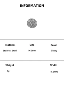 5PCS Stainless Steel Textured Hammered Charms, Heart & Circle Pendants For Necklaces Bracelets, Tarnish Resistant, Jewelry Making Supplies - Hammer Marks - View 9