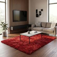 Casa Laura Enxovais Large Shaggy Rug 2.00x1.35 – Soft, Non-Slip And Comfortable For Living Room, Bedroom And Office - 混合紅 - 查看 2