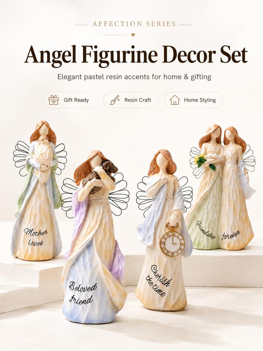 1 buah Ornamen Dekorasi Keluarga Ukiran Kayu & Resin Kreatif - A - View 1