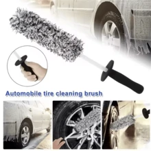 1 Chổi vệ sinh vành bánh xe ô tô, Chổi vệ sinh xe siêu mềm, Chổi vệ sinh vành bánh xe có tay cầm chống trượt, Phụ kiện rửa xe chuyên nghiệp, Vật dụng cần thiết cho xe hơi (Đen/Xanh dương) - A - Xem 10