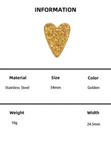 5PCS Stainless Steel Textured Hammered Charms, Heart & Circle Pendants For Necklaces Bracelets, Tarnish Resistant, Jewelry Making Supplies - Hammer Marks - View 15