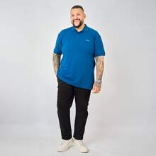 Men's Plus Size Polo Shirt Zero Kelvin Premium Piqué Elastane, Non-Cutting, Comfortable And Perfect Fit, Breathable, Elegant Casual Style, Large Sizes G1 G2 G3 G4 G5 - 藍色 - 查看 3