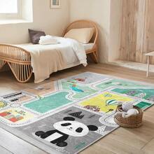 1pc Cute Cartoon Pattern Play Area Rug, ABC Educational Play Mat/Floor Mat, With Letter/Animal Pattern Spring/Summer, Outdoor Theme, Fade-Resistant Large Size Play Rug, Floor Mat, Living Room Bedroom, Playroom, Home Decor - Multicolor - View 6
