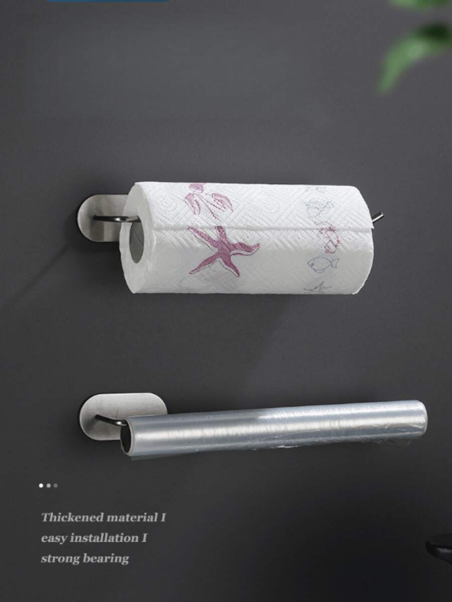Kitchen Paper Towel Holder/Rag Rack/Toilet Paper Roll Holder/Cling Wrap Wall Mount/Storage Shelf, Wall-Mounted - View 1