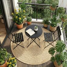 Grand Patio 3pcs Folding Bistro Set, 2 Chairs And 1 Table, Weather-Resistant Outdoor/Indoor Conversation Set For Patio, Yard, Garden, Multiple Color Options - White - View 6