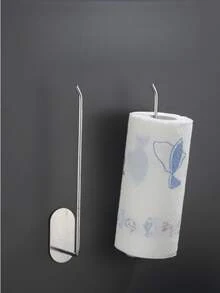 Kitchen Paper Towel Holder/Rag Rack/Toilet Paper Roll Holder/Cling Wrap Wall Mount/Storage Shelf, Wall-Mounted - View 2
