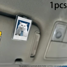 1pc Personalized Car Visor Photo Frame Clip, Custom Photo Car Decor, Couple Gift, Cute Pet, Wallet Photo Frame, Durable And Stylish, Car Accessories, Car Visor, Vehicle Accessories, Stylish Clip-On Design - Sunshade Photo Frame Clip - View 8