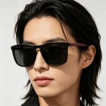 2副新款时尚方形简约户外驾驶眼镜，男女通用，多功能防紫外线 - 彩色 - 查看 4