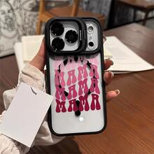 Funda para teléfono - Cubierta de cámara de metal con impresión UV magnética que presenta patrones de la etiqueta Pink Charm Hot Mom, diseñada para las series  17, 16, 15, 14, 13, 12 Pro Max/Pro/Plus.Perfectos como regalos para amigos y familiares durante Halloween y Navidad. - Negro - Ver 10