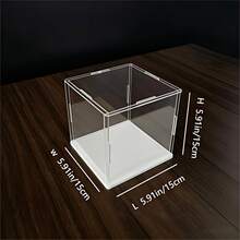 1pc Transparent Acrylic Display Case - Showcase Cabinet, White Base, Multiple Size Options, Dustproof Desktop Organizer Stand - Contemporary Style, Action Figure Plastic Material, Car Model, Collectibles, For Room, Store And Office Desk Storage - White Display Box - View 39