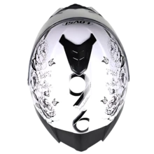 Floral Hand-Painted Matte Black & White Motorcycle Helmet, Unisex All-Season Riding Safety Helmet With Dual Visors - Unveiling the Helmet With Flowers - View 5