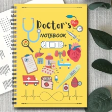 医学笔记本 - 螺旋装订笔记本，内含医学插图，适合办公室、学校或个人使用，是送给女性、教师、学生的完美礼物，医学主题日记 | 趣味插图 | 耐用封面，可用于记录医疗信息、学习笔记、学习用品等，创意设计，坚固封面，优质装订，学生用品，女士礼物 - N - 查看 5