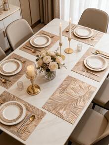Rectangular Minimalist PVC Placemat, Washable, Easy To Clean, Wipe-Clean, Non-Slip, Dining Table Mat, Sweet Reverie, Elegant Placemat, Dining Table Setting, Kitchen Dining Mat, Holiday Wedding Decor - Multicolor - View 17