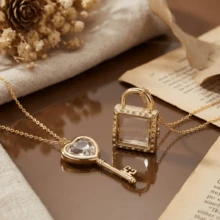 1 chiếc dây chuyền mặt hình cỏ bốn lá và ngôi sao năm cánh thời trang, mạ vàng 18K, đính đá Zirconia, chống thấm nước và mồ hôi, tôn lên vẻ quyến rũ nữ tính, trang sức dành cho nữ. - Nhiều màu - Xem 8
