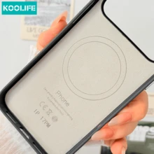 Koolife 黑色磁吸式 PU 皮革手机壳，PC+TPU 材质，防震保护套，兼容 MagSafe，适用于 Apple 17/17Pro/17ProMax/16/15/14/13，哑光表面，大摄像头边框，防刮防指纹设计 - 黑色 - 查看 6
