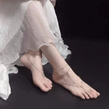 1/2件日韓Ins風多層珍珠鍊，女款手指鍊、腳鍊、時尚鍊、腳背鍊，Cosplay舞蹈腳部飾品 - 彩色 - 查看 2