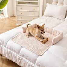 1pc Classic Pattern Ultrasonic Treated Pet Bed, Anti-Slip Scratch-Resistant Pet Sofa Bed, With Washable Sofa Cover And Pillow. Suitable For Dogs And Cats, Fits Sofa, Bed And Car Pet Bed - Light Grey - View 7