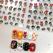 Warner Bros 1 pieza Pegatinas de uñas auténticas de dibujos animados "Las Chicas Superpoderosas", pegatinas decorativas de arte autoadhesivas para uñas, teléfonos, botellas de agua, DIY, etc., regalo de cumpleaños perfecto - regalo de fiesta - regalo de vacaciones - regalo de vuelta al colegio (estilo aleatorio) - Multicolor - Ver 5