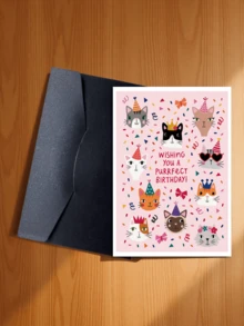 1pc Cute Cat Design Birthday Greeting Card, Suitable For Gifting To Cat Lovers, Family, Partner, Friends And Colleagues - Kitten Greeting Card - View 20