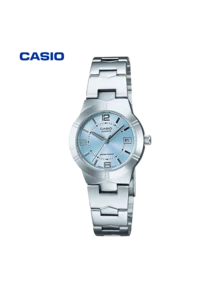 Reloj de cuarzo para mujer Casio con esfera roja, resistente al agua 30M con correa de acero inoxidable - Unitalla - Ver 9