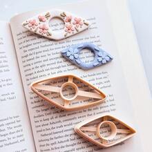 2pcs Book Page Clip Polymer Clay Cutter, Handmade Gift Making Tool, Suitable For Handmade Book Page Clips, DIY Jewelry Pendant Handmade Clay Art Tools, Applicable To Handmade Design, Creative Handcraft - Apricot - View 2