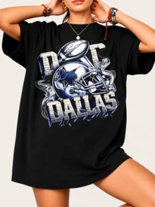 T-shirt da collezione Dallas8Cowboys per i tifosi della , idea regalo per gli appassionati di football americano, t-shirt unisex 100% cotone. - nero - Visualizzare 6