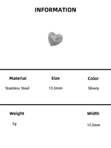 5PCS Stainless Steel Textured Hammered Charms, Heart & Circle Pendants For Necklaces Bracelets, Tarnish Resistant, Jewelry Making Supplies - Hammer Marks - View 8