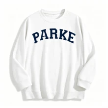 1PCSWomen's Casual "PARKE" Letter Print Loose Pullover Sweatshirt, Encountering Lazy Fashion.-Premium Cotton Graphic Printed Round Neck T-Shirts-365TValentine Gift - White - View 16