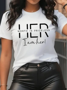 A Powerful Phrase That Highlights Women's Inner Strength And Unique Value, Boosting Their Self-Esteem With An Inspiring Message That Expresses Confidence And Authenticity. A Comfortable, Modern, Casual Women's T-Shirt For Everyday Wear. - 白色 - 查看 8