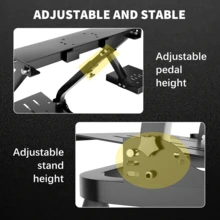 Foldable Steering Wheel Stand Height Adjustable Racing Wheel Stand With Left/Right Gear Shifter Mount And Adjustable Pedal Plate, Heavy Duty Simulator Cockpit Stand For Most Racing Wheels And Pedals For Home Gaming Racing Enthusiasts - 查看 3